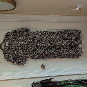 Sonoma Goods For Life button thru femme midi dress black floral size xl